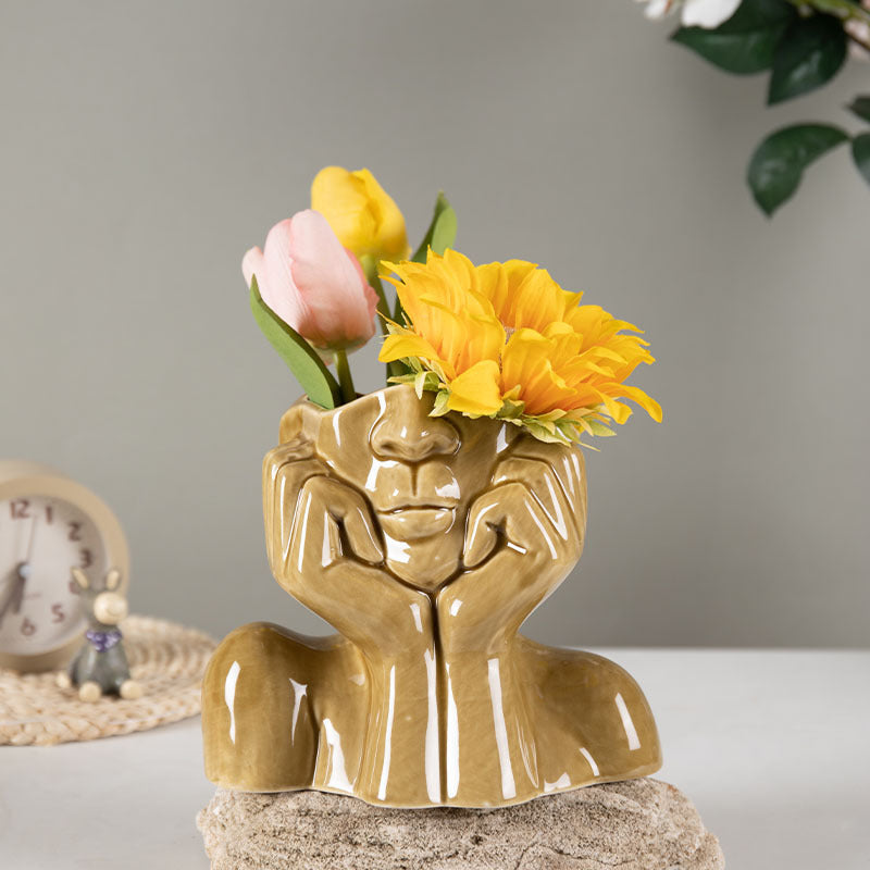 Wohnaccessoires Keramikvase Blumenvasen Skulptur Deko