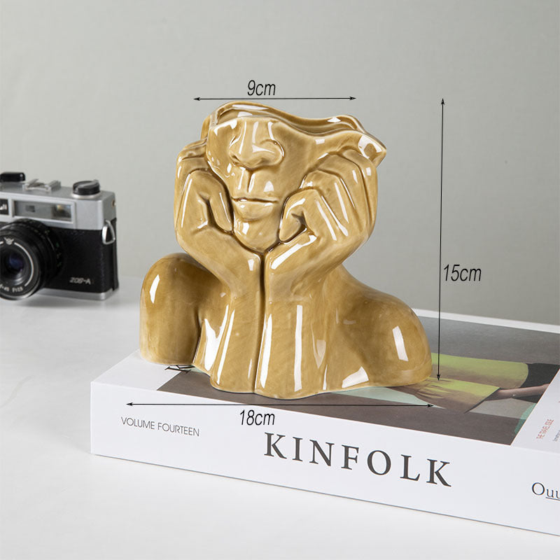 Wohnaccessoires Keramikvase Blumenvasen Skulptur Deko