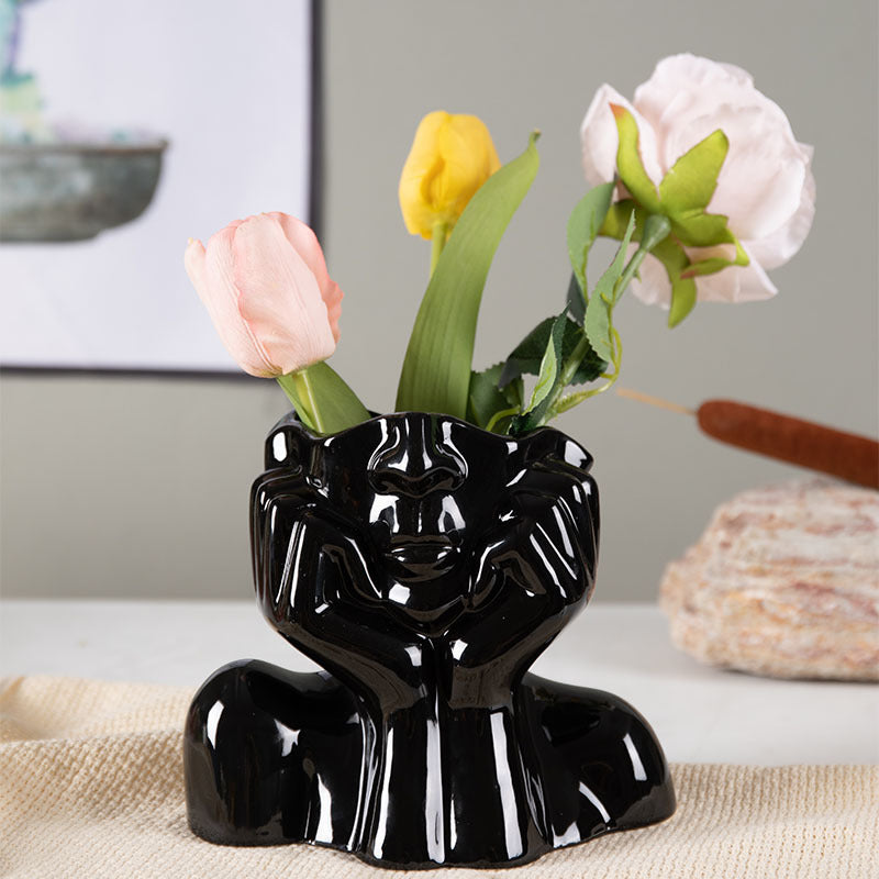 Wohnaccessoires Keramikvase Blumenvasen Skulptur Deko